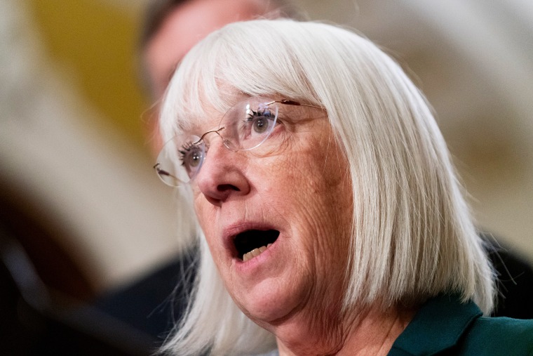 Sen. Patty Murray, D-Wash., speaks to reporters