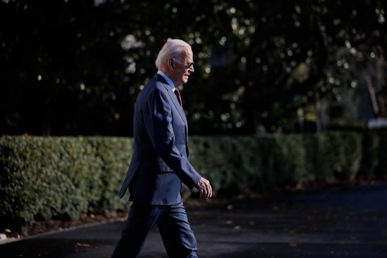 President Joe Biden departs the White House on Dec. 11.