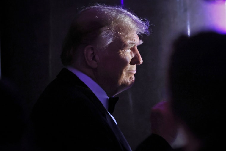 Former President Donald Trump arrives at the New York Young Republican Club Gala at Cipriani Wall Street on Dec. 9, 2023.