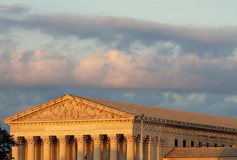 Clouds gather over the Supreme Court building.