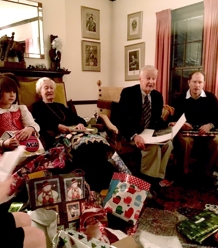 Mika Brzezinski's family opening presents.