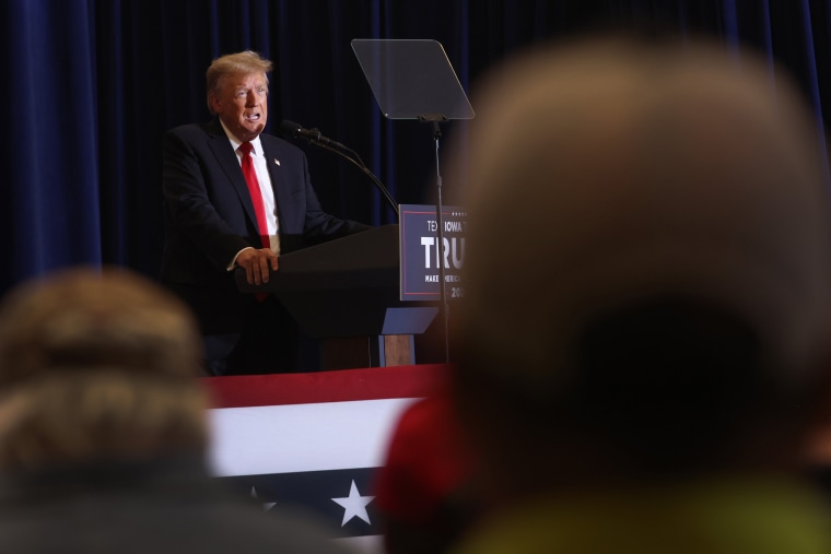 Donald Trump at a campaign event in Coralville, Iowa