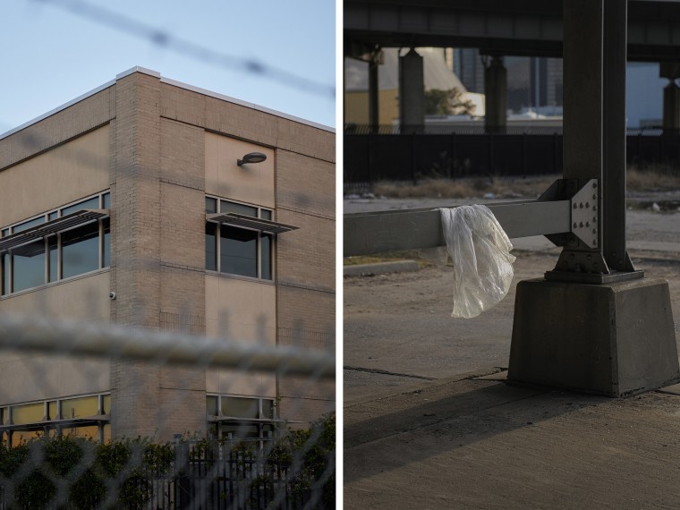 The Orleans Parish Coroner's Office in Louisiana, left, does not publish the names of the unclaimed dead, making it more difficult for families to learn about the death of a loved one. That included Benjamin Pfantz, who died under a New Orleans overpass in September 2022.
