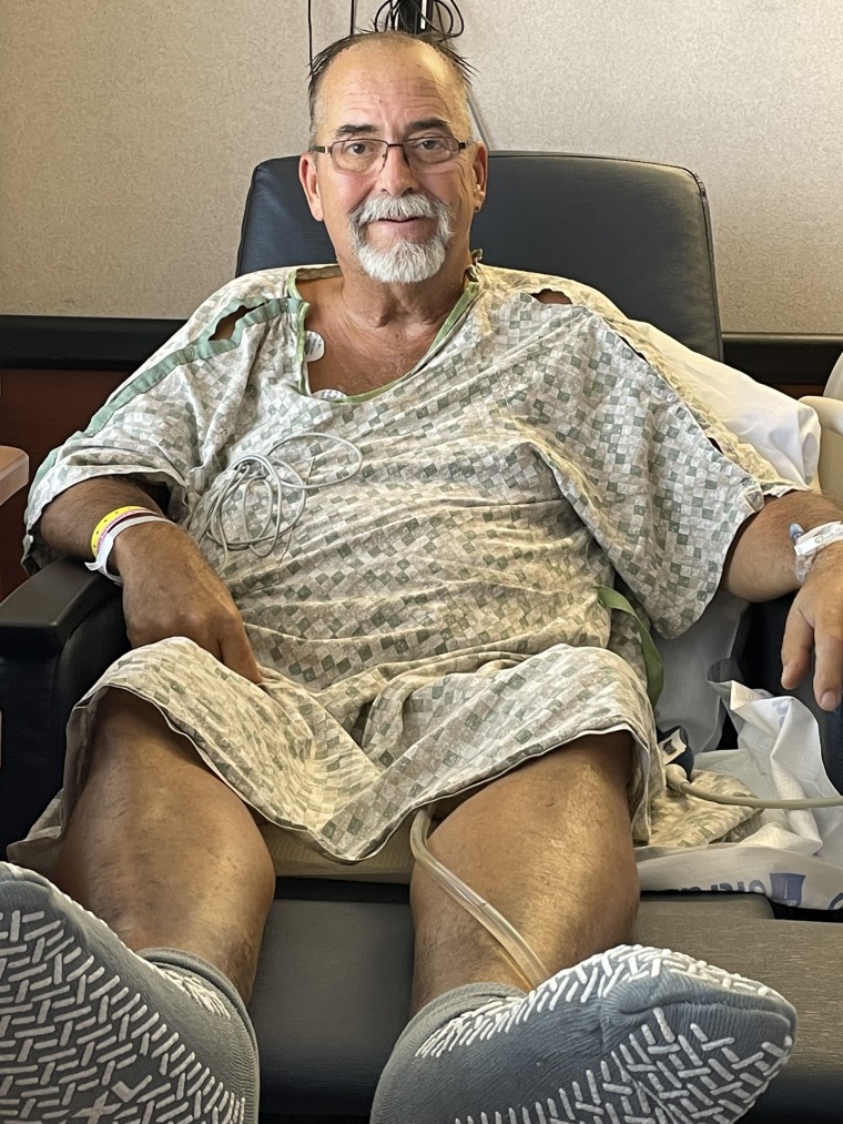 Terry Downs at HCA Healthcare's Wesley Medical Center in Wichita, Kan., 12 hours before his heart stopped.