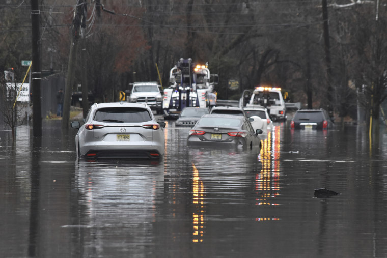Flooded Roads In New Jersey Amidst Severe Rainstorm