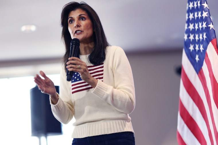 Image: Presidential Candidate Nikki Haley Campaigns In Iowa Ahead Of The State's Caucus Next Month
