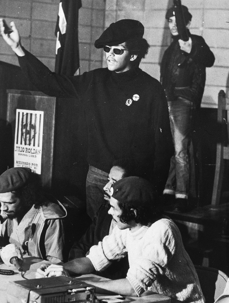 Pablo Guzman speaks at a news conference in the First Spanish United Methodist Church, which the Young Lords had taken over, in New York in 1970. 