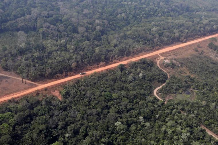 The BR-319 highway near Humaita in Brazil's Amazonas state in 2019.