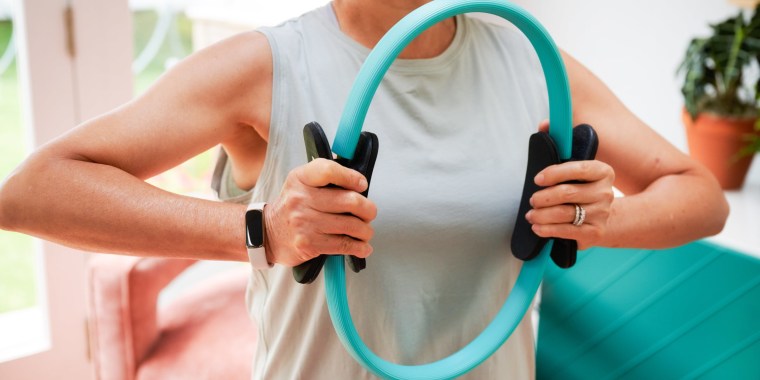 Experts say Pilates rings add resistance to workouts like Pilates and barre, and can also be used while stretching.