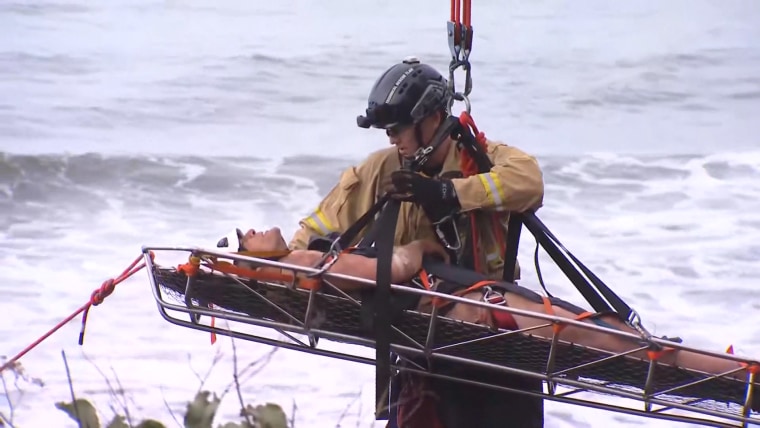 A man who slipped and fell into a narrow hole in the Sunset Cliffs area of San Diego County was freed Friday following an 18-hour rescue mission.