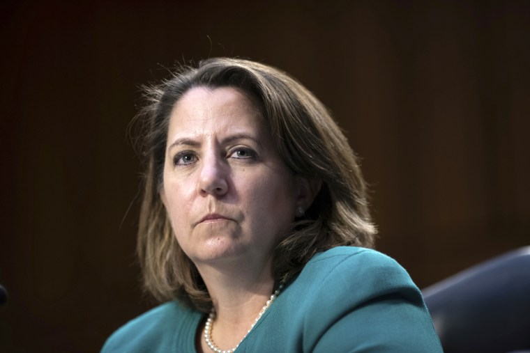 Lisa Monaco during a confirmation hearing in the Senate Judiciary Committee