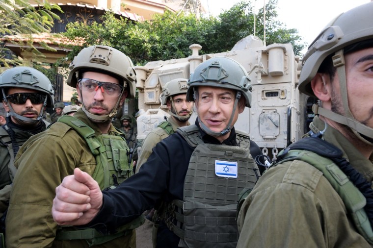 Israeli Prime Minister Benjamin Netanyahu in Gaza.