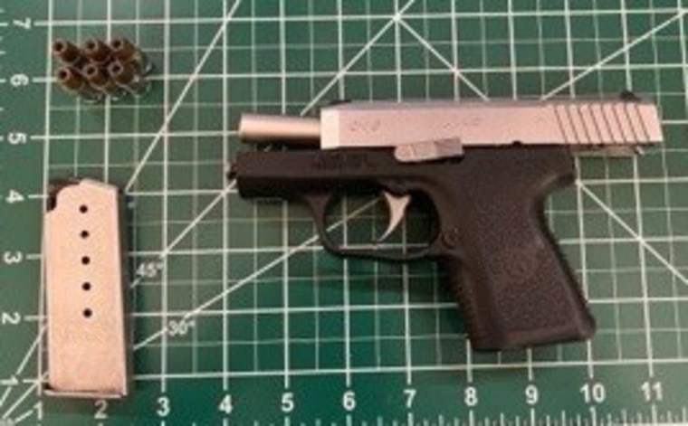 This loaded handgun was caught in a carry-on bag belonging to a Bethesda, Md., woman on Sunday.