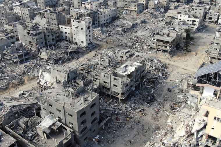 Destroyed buildings in Beit Lahia, northern Gaza, on Dec. 26, 2023.
