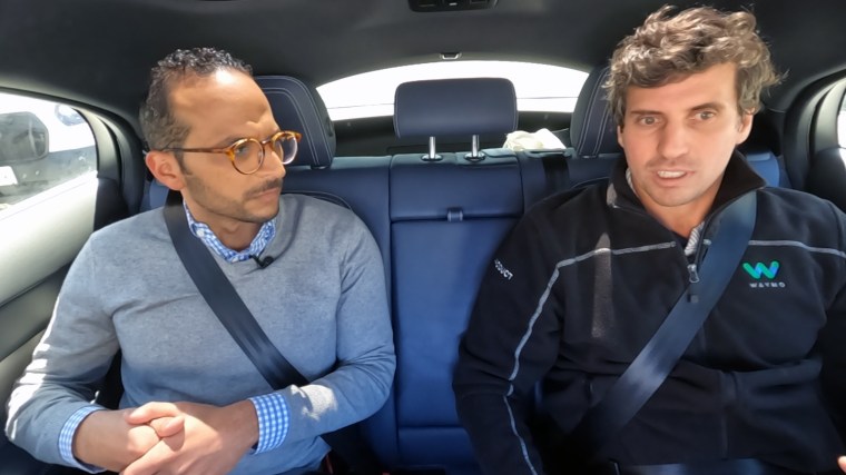 Waymo Product Management Director Chris Ludwick speaks with NBC Bay Area senior investigative reporter Bigad Shaban in a driverless Waymo vehicle.