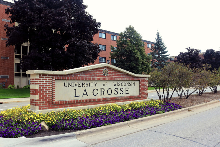 An entrance sign for the University of Wisconsin at La Crosse.