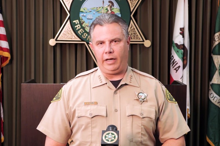 Fresno County Sheriff John Zanoni during the news conference.