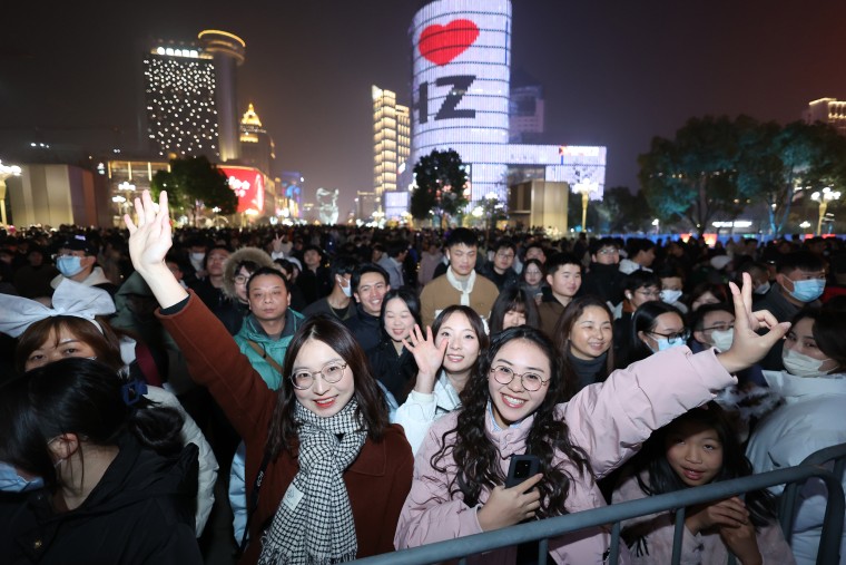 Chinese Celebrate New Year's Day Holiday