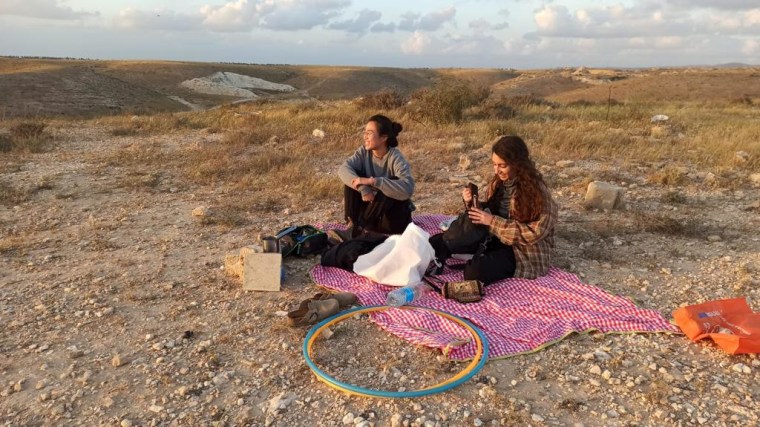 Noa Argamani is pictured with her friend Noa Stern in one of Argamani's favorite places in Be'er Sheva before she was taken hostage.