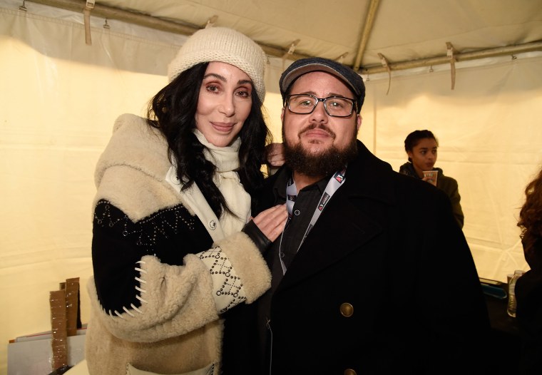 Cher and Chaz Bono at the rally at the Women's March on Washington on Jan. 21, 2017 in Washington, DC. 