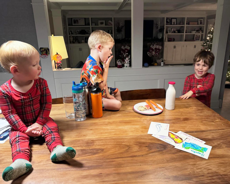 Setting out treats for Santa and the reindeer.