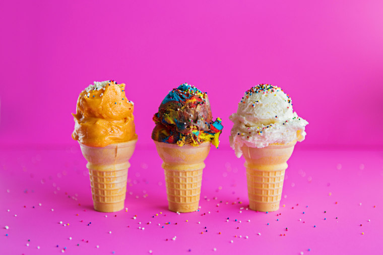 Three Ice Cream Cone Varieties in a Row