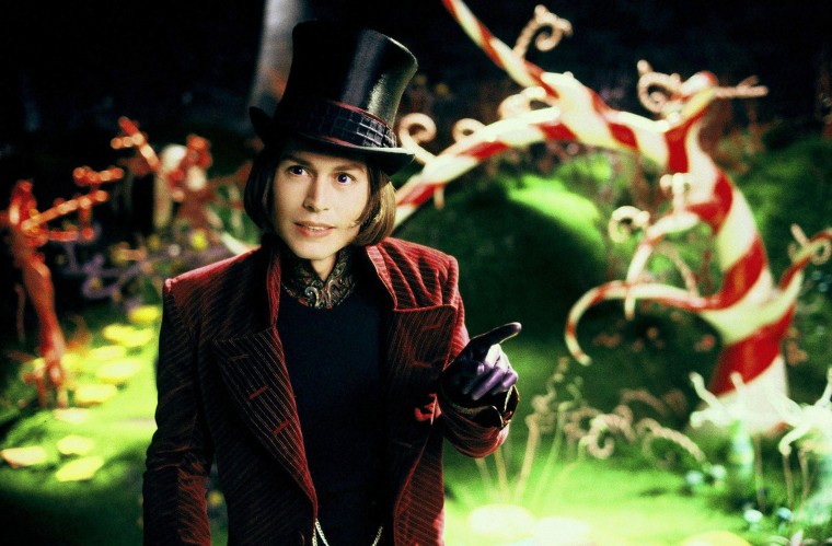 Johnny Depp in Charlie and The Chocolate Factory, 2005.