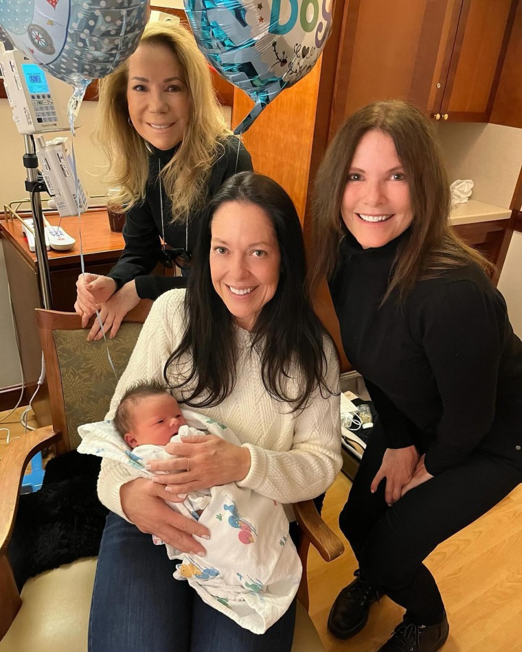 Kathie Lee with baby Ford at the hospital.