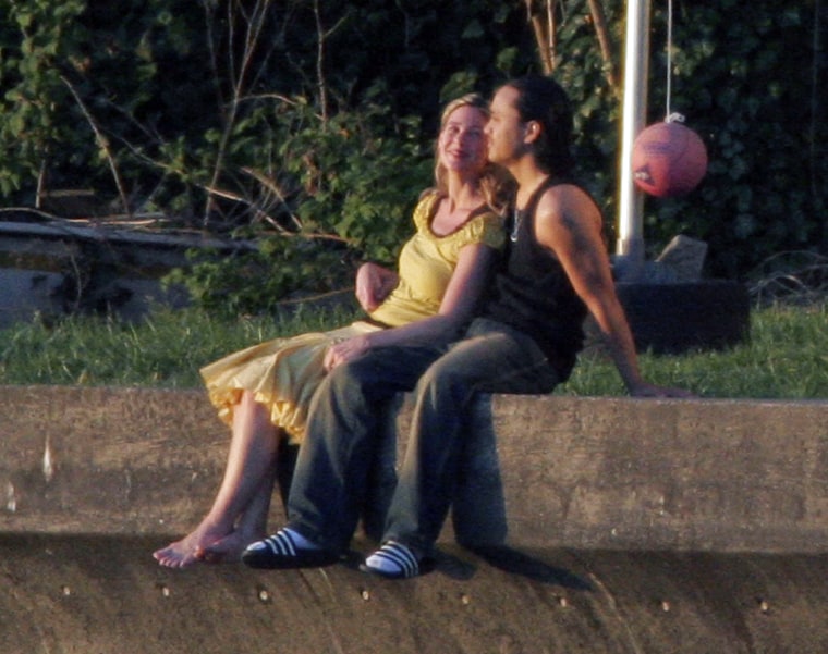 Mary Kay Letourneau and Vili Fualaau during a photo shoot at her beach front home