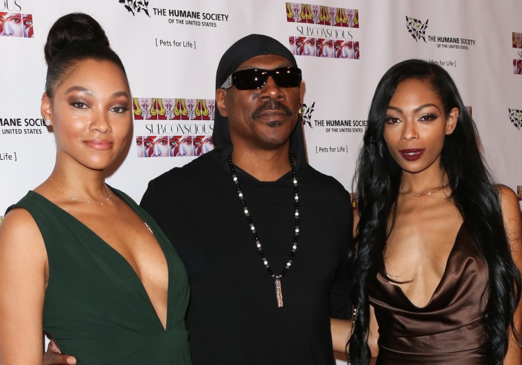 Bria Murphy, Eddie Murphy and Shayne Murphy attend the debut gallery opening of Bria Murphy's "Subconscious" at Los Angeles Contemporary Exhibitions on November 20, 2016 in Los Angeles, California.