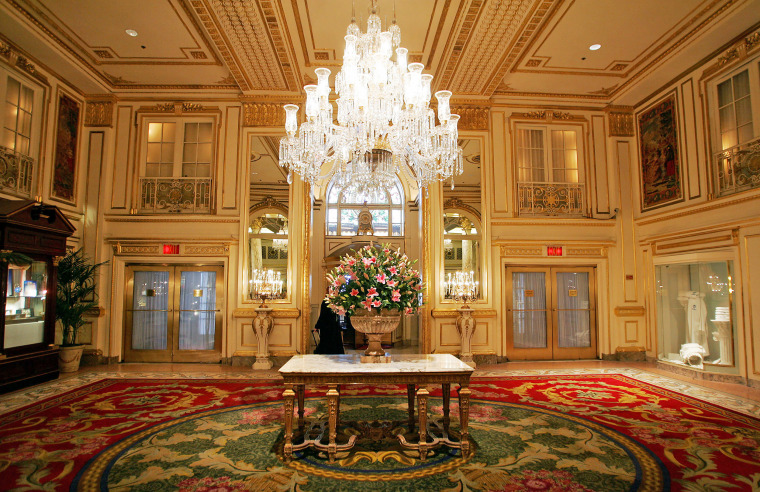 A foyer inside the Plaza Hotel in NYC.