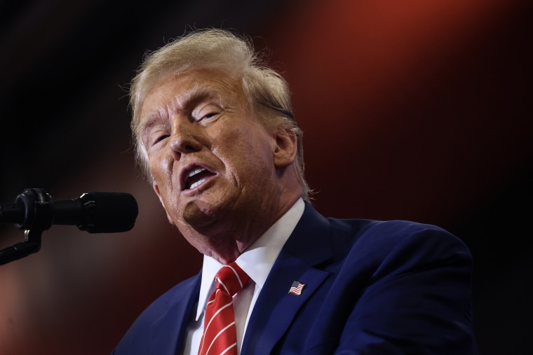 Republican presidential candidate and former President Donald Trump during a rally in Clinton, Iowa on Jan. 6, 2024. 