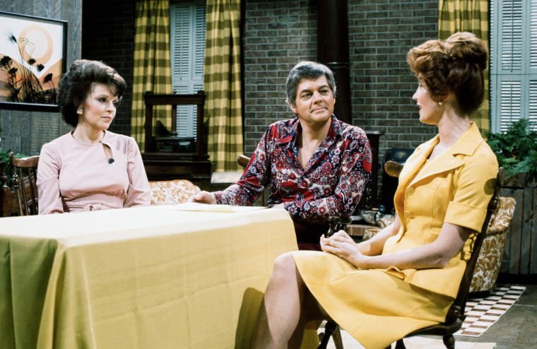 Susan Seaforth Hayes as Julie Williams, Bill Hayes as Doug Williams, and Suzanne Rogers as Maggie Horton.