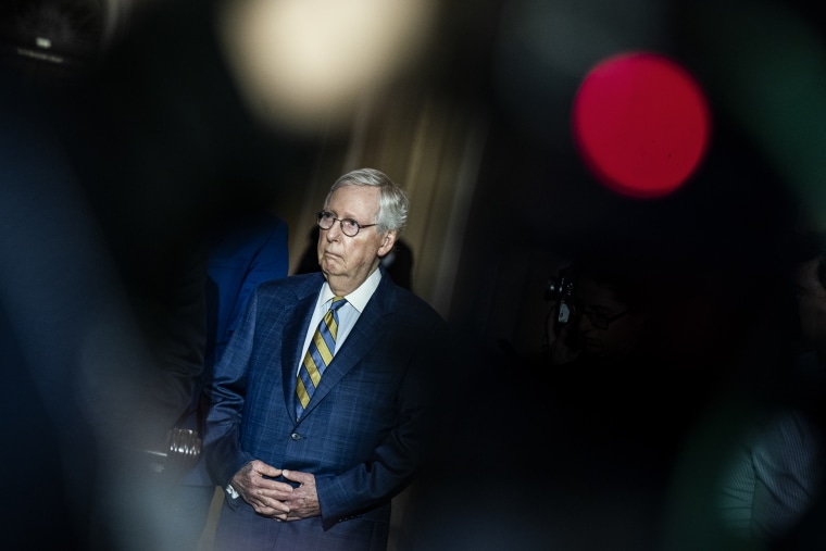 Senate Minority Leader Mitch McConnell at the US Capitol in Washington, D.C., on March 7, 2023.
