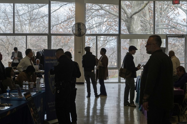 Jobseekers attend the Civil Service Career Fair in New York on Dec. 19, 2023. 