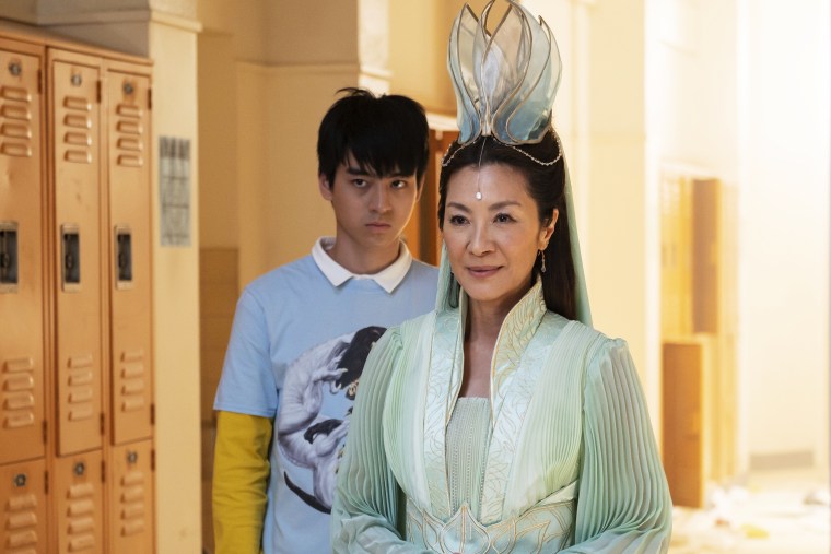 Jim Liu and Michelle Yeoh in an episode of "American Born Chinese."  