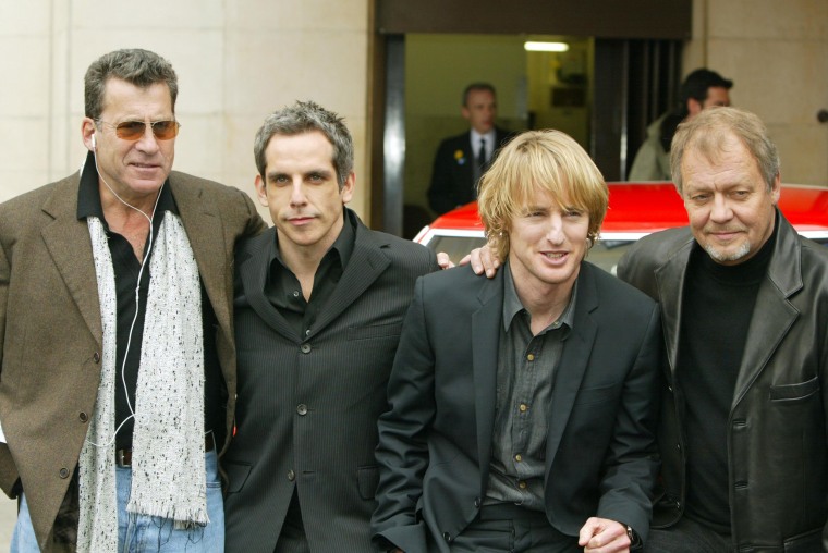 From left, Paul Michael Glaser, Ben Stiller, Owen Wilson and David Soul, at the the U.K. premiere of the movie "Starsky And Hutch" in 2004. 