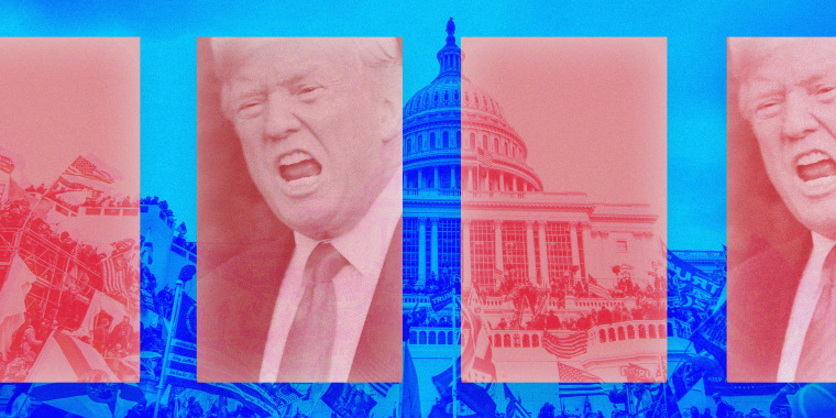 Images of Donald Trump overlaid on the Capitol 