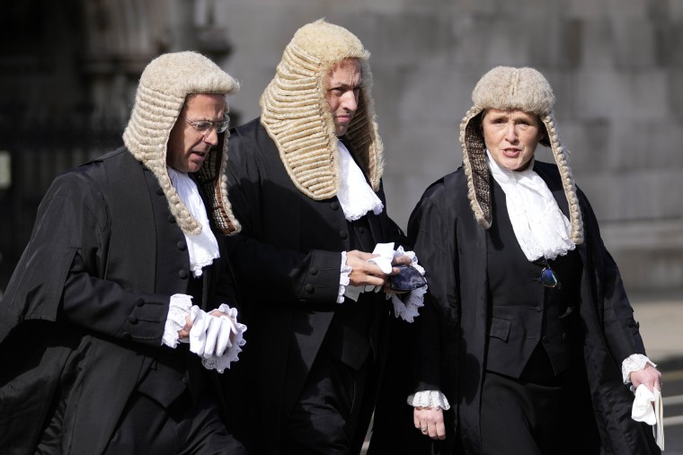 Judges walk to Parliament in London