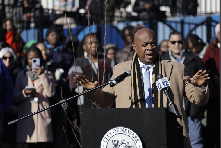 Newark Mayor Ras Baraka speaks at the opening of Hope Village II.