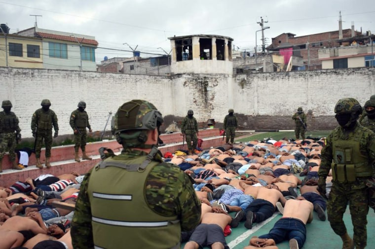 Ecuador armed forces are trying to re-establish order in at least six jails where riots broke out on Monday January 8, 2024.