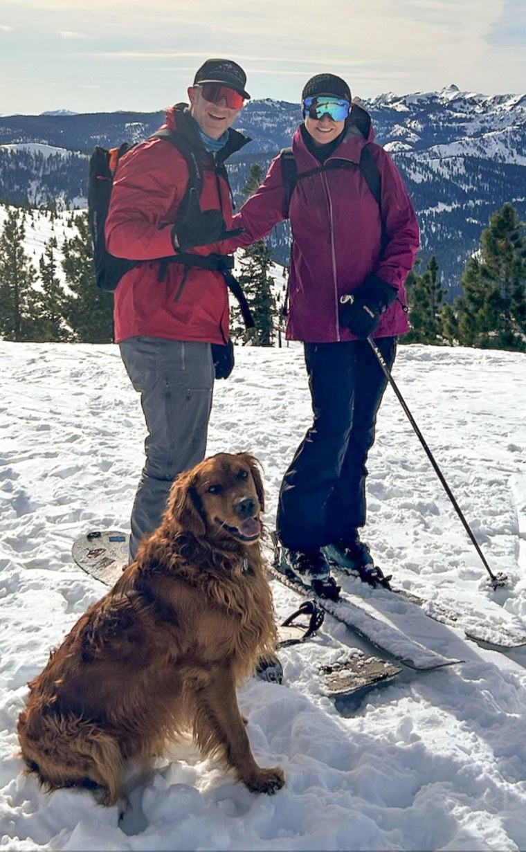 Jason Parker and his fiancée at Palisades Tahoe on Jan. 10, 2024.