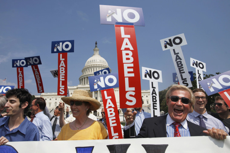 A "No Labels" rally on Capitol Hill in Washington on July 18, 2011.