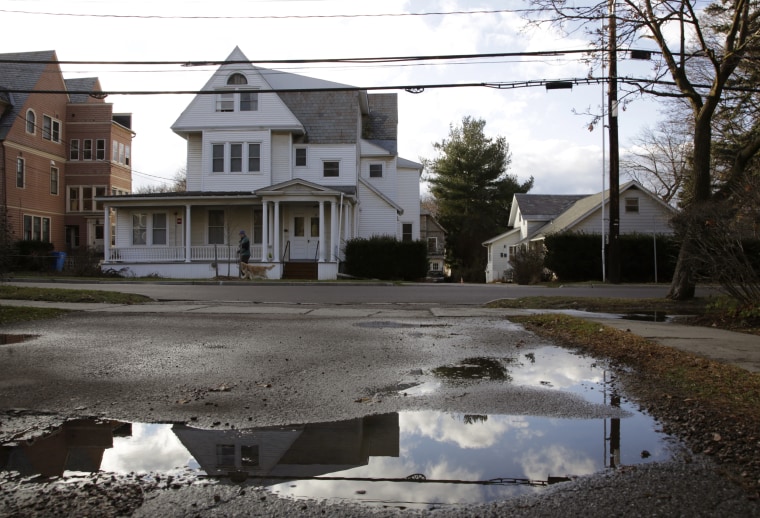 The house where Eaton was staying when he allegedly shot three Palestinian college students.