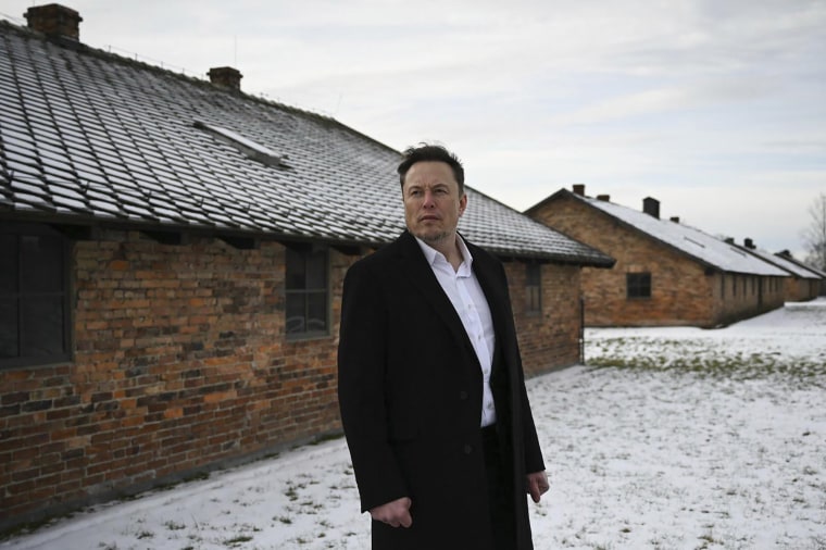 Elon Musk visits the site of the Auschwitz-Birkenau Nazi German death camp in Oswiecim, Poland