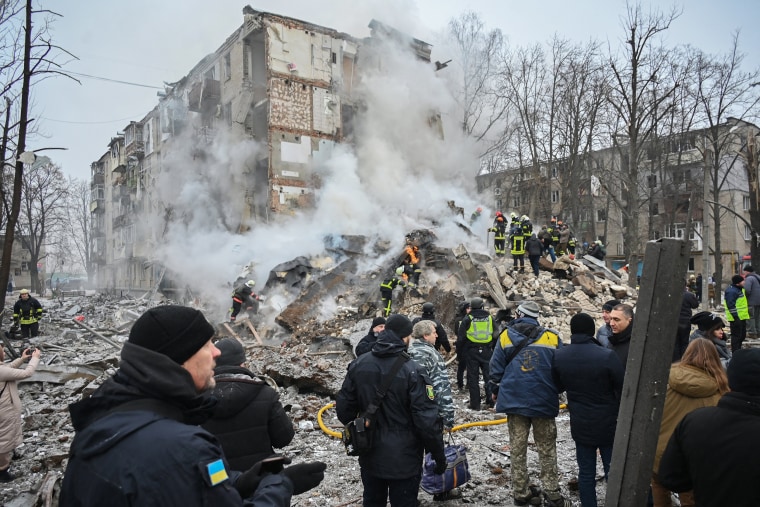 Dozens of people were injured and two killed following an overnight aerial barrage by Russian forces targeting the Ukrainian capital Kyiv and the second-largest city Kharkiv, officials said on January 23, 2024.