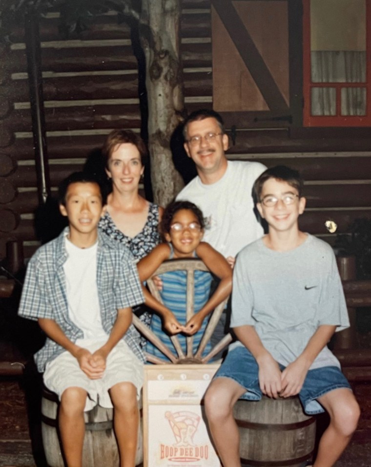 Hannah Jackson Matthews, center, with her family.