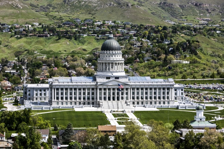 Utah State Capitol on Capitol Hill in Salt Lake City.