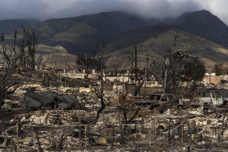 The aftermath of a wildfire in Lahaina, Hawaii, on Aug. 21.