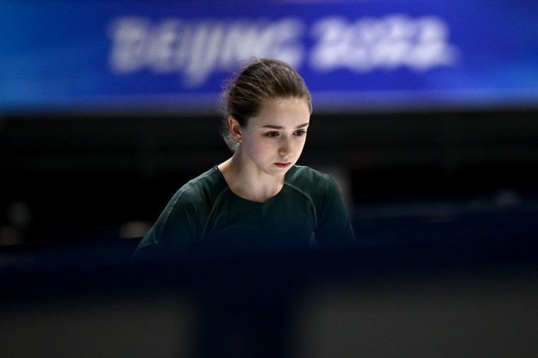 Kamila Valieva at a training session in Beijing